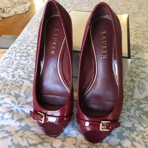 Authentic Ralph Lauren red open toe